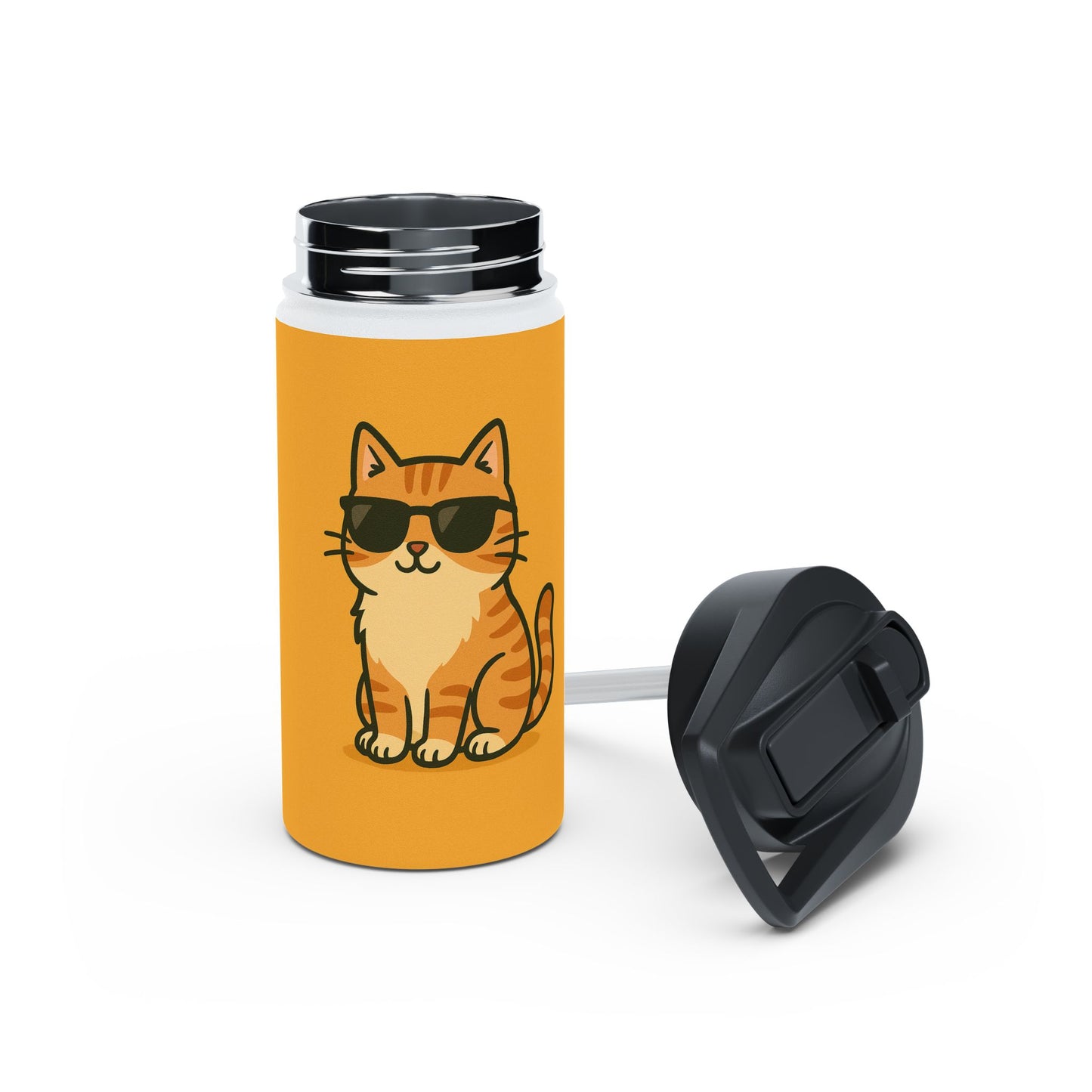 Sunglasses Cat Stainless Steel Water Bottle - Cool Cat Drinkware