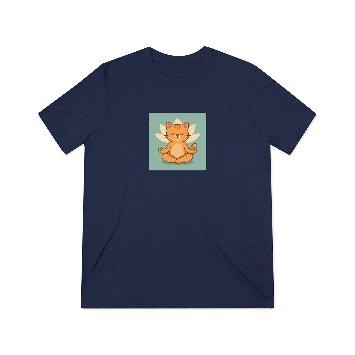 Meditating Cat Unisex Triblend Tee - Cozy Streetwear for Cat Lovers