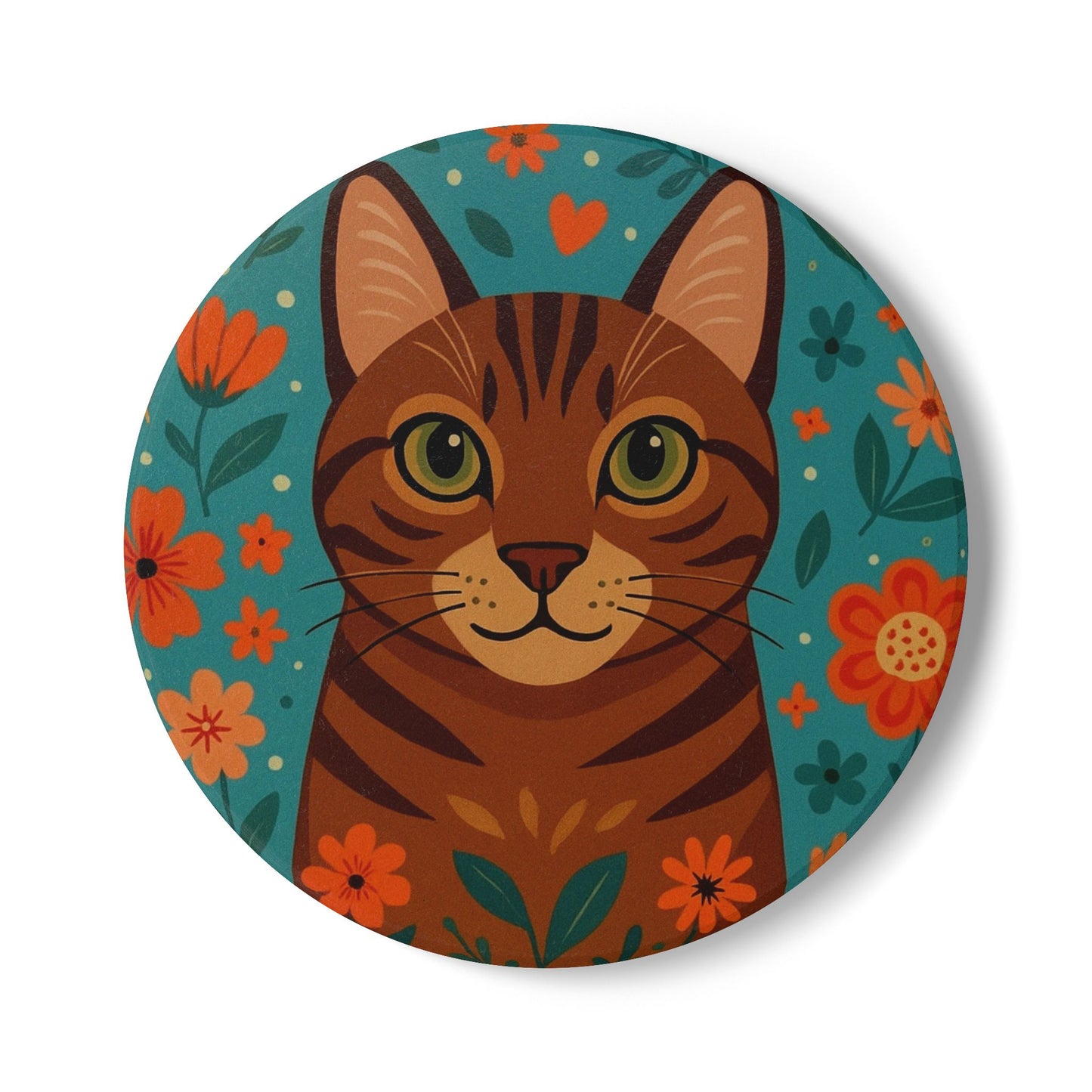 Whimsical Cat Ceramic Coaster | Animal Lover Gift, Home Décor, Cat-themed Coaster, Coffee Table Accessory, Pet Owner Gift