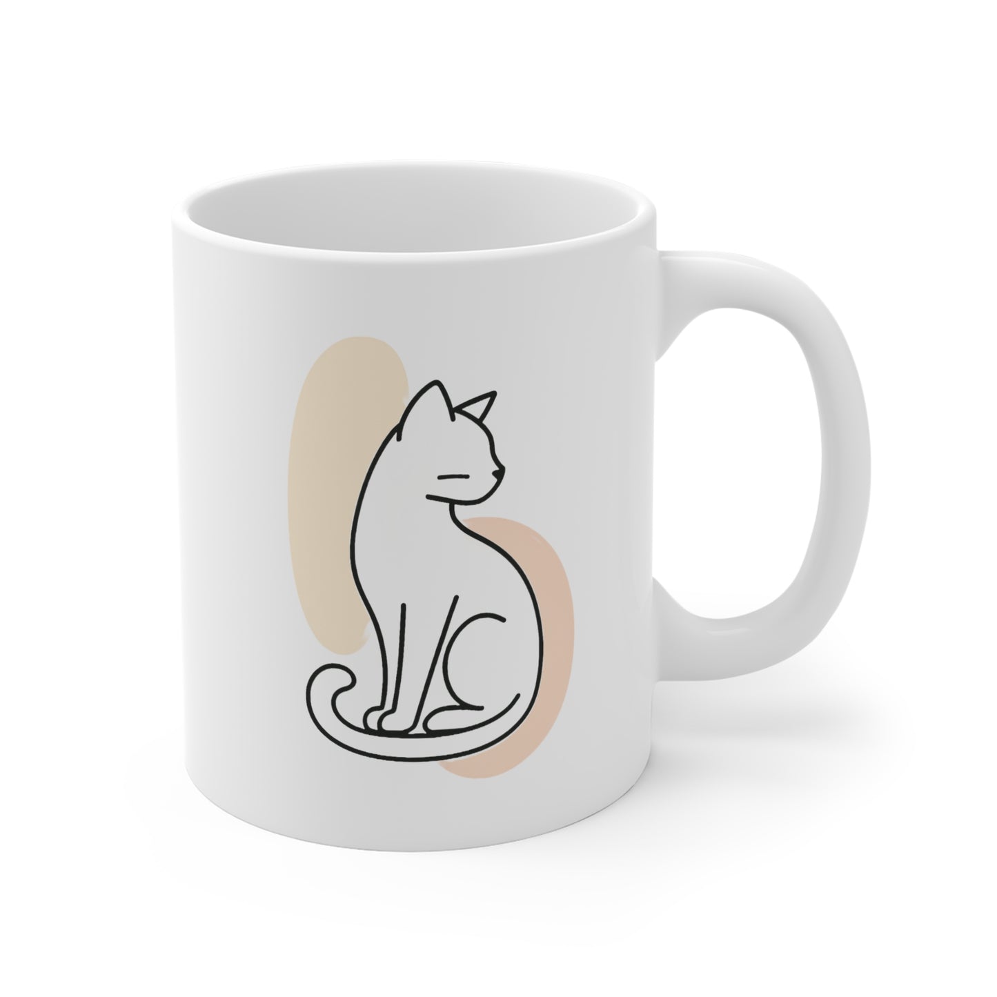 Minimalist Cat Mug, Cute Coffee Cup for Cat Lovers, Aesthetic Tea Mug, Gift for Pet Owners, Birthday Coffee Mug