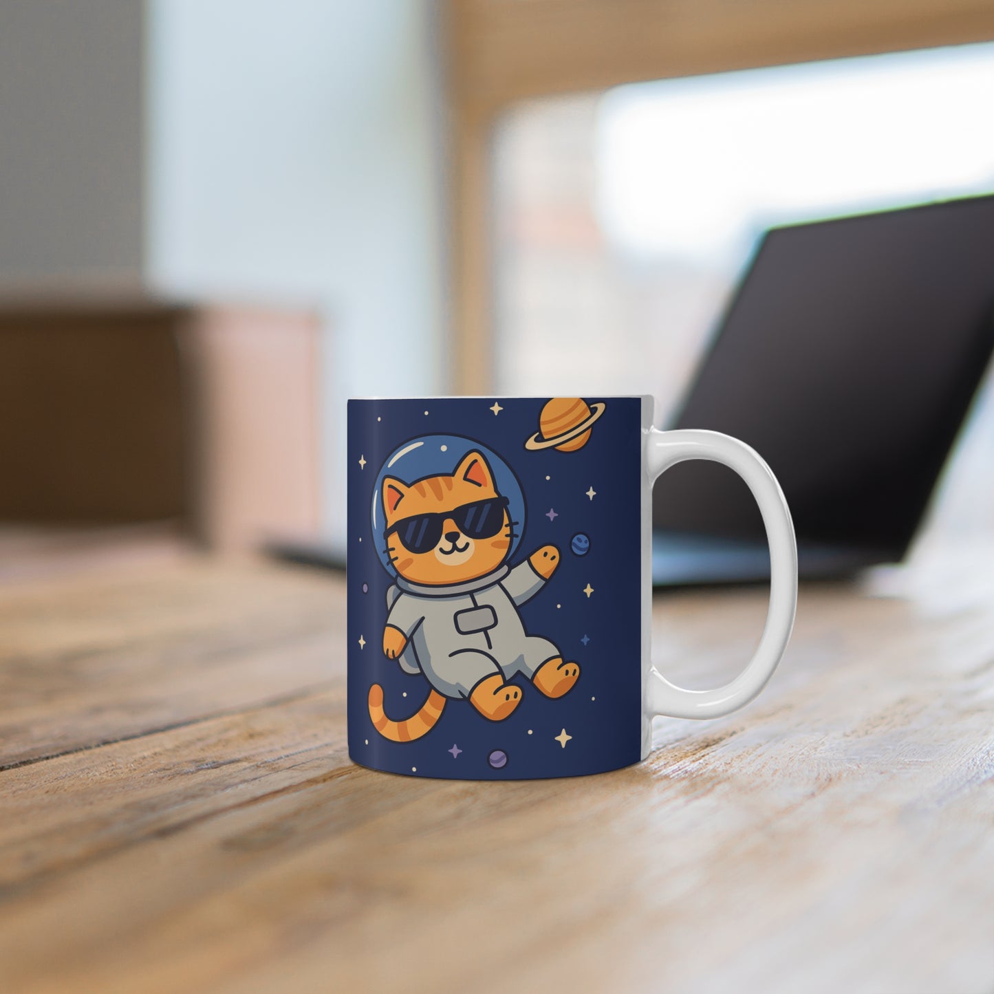 Astronaut Cat Mug 11oz - Cosmic Cat Cup