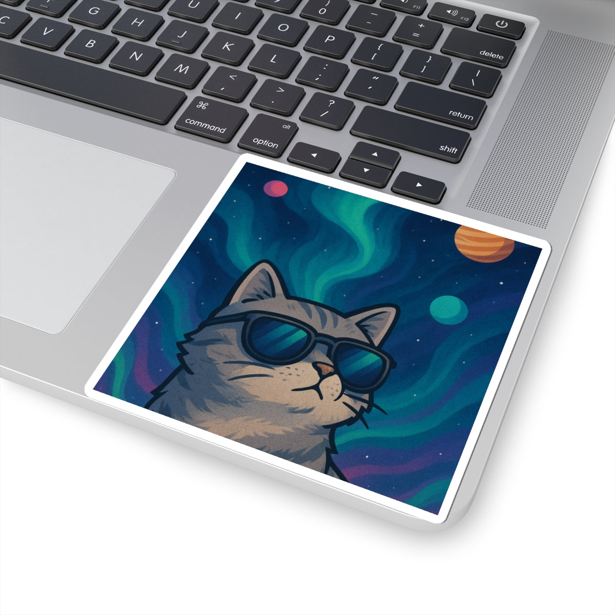 Cool Cat Space Stickers | Trendy Cat Lover Gifts, Laptop Decor, Cosmic Art, Fun Home Decor, Cat Enthusiast Accessories
