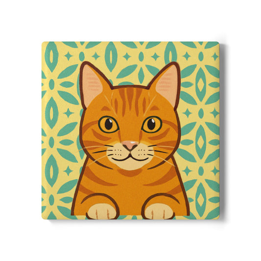 Cute Cat Ceramic Coaster, Fun Drink Coaster for Cat Lovers, Colorful Home Decor, Gift for Pet Owners, Kitchen Accessory
