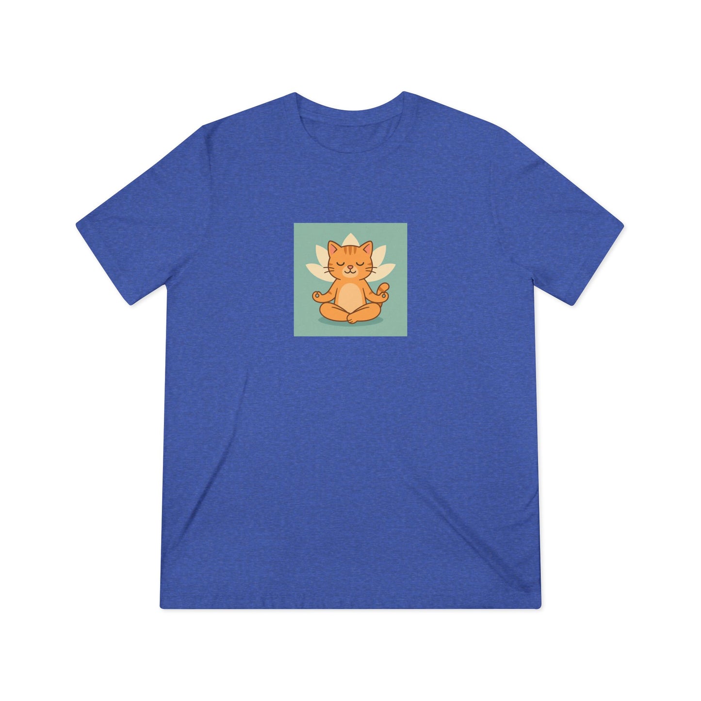 Meditating Cat Unisex Triblend Tee - Cozy Streetwear for Cat Lovers