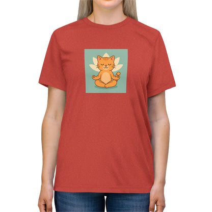 Meditating Cat Unisex Triblend Tee - Cozy Streetwear for Cat Lovers
