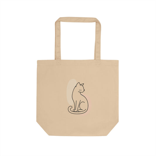 Eco-Friendly Cat Tote Bag, Reusable Shopping Bag, Animal Lover Gift, Cute Cat Design, Sustainable Fashion, Pet Mom Accessory